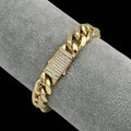 Brățară Cuban 12mm Placată cu Aur 18K