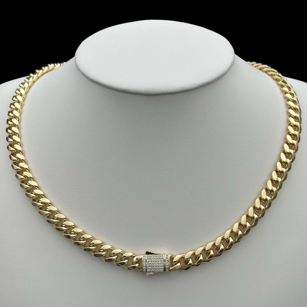 Colier Cuban 8mm Placat cu Aur 18K