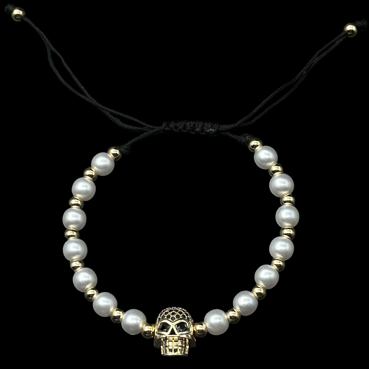 Brățară reglabilă Skull Silver