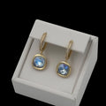 Cercei Aurora Blue Placati cu Aur 18K