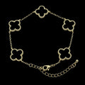 Brățară Trifoi Auriu cu Negru Placată cu Aur 18K