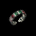 Inel reglabil Rainbow Silver