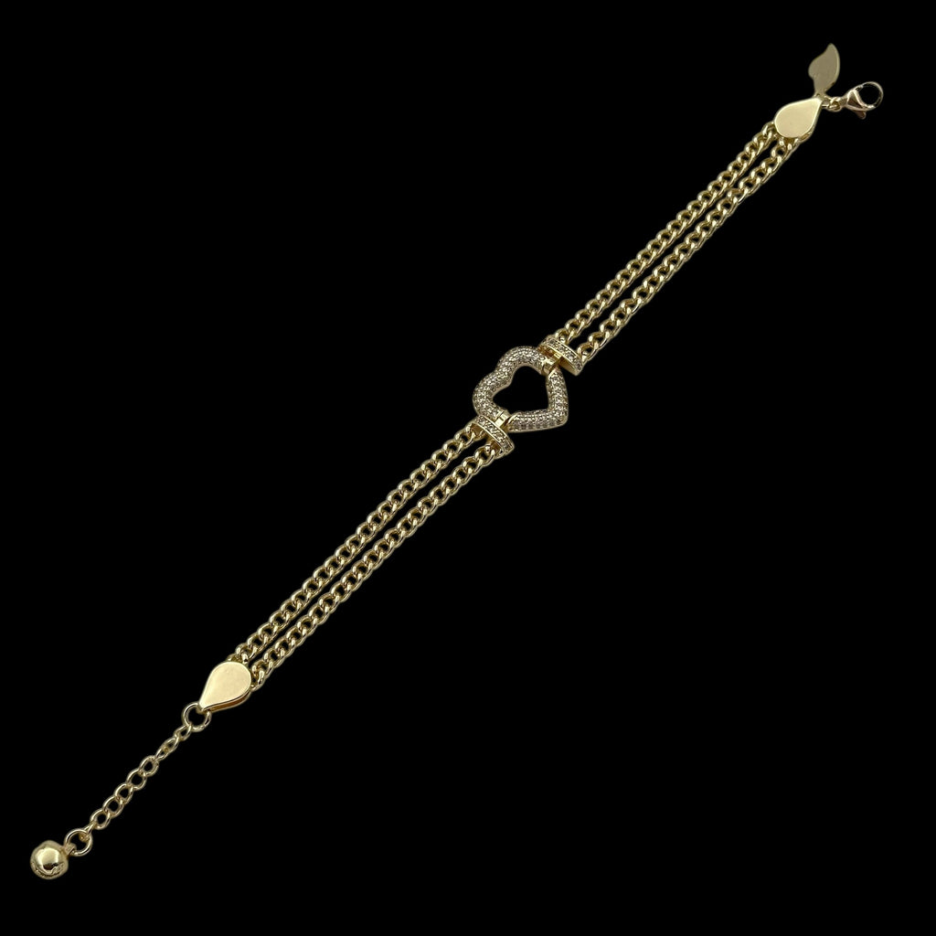 Brățară Heart Placată cu Aur 18K