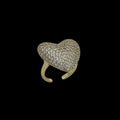 Inel reglabil Heart Placat cu Aur 18K