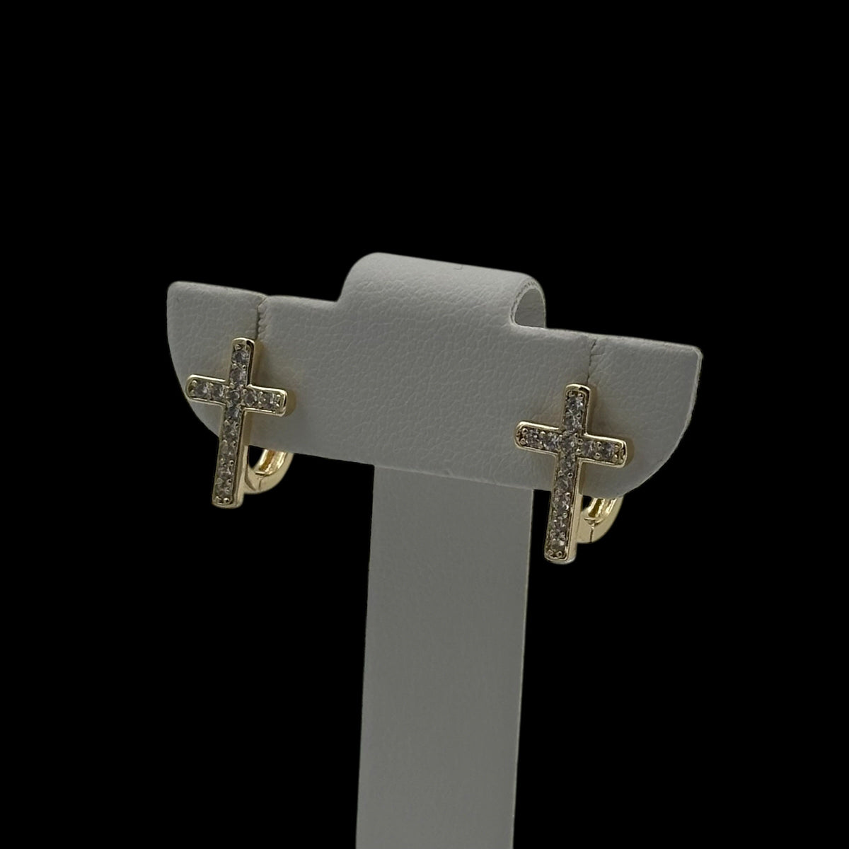 Cercei Mini Cross Placați cu Aur 18K