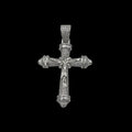 Pandantiv Cruce "Iisus Hristos" Placat cu Aur Alb