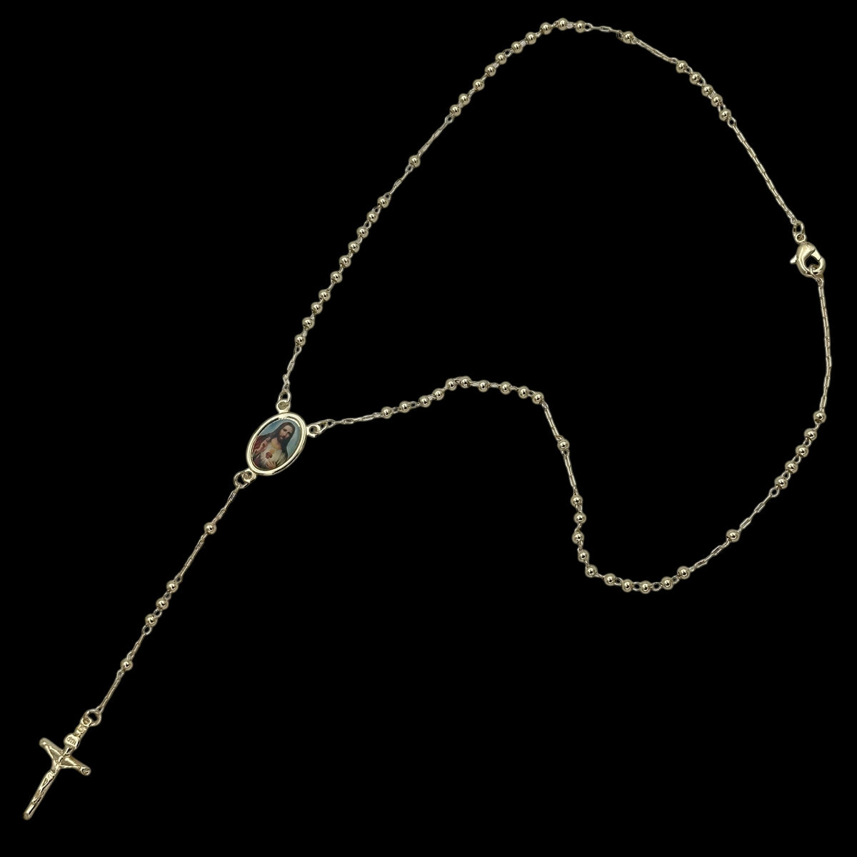 Colier Rosary "Iisus Hristos" Placat cu Aur 18K