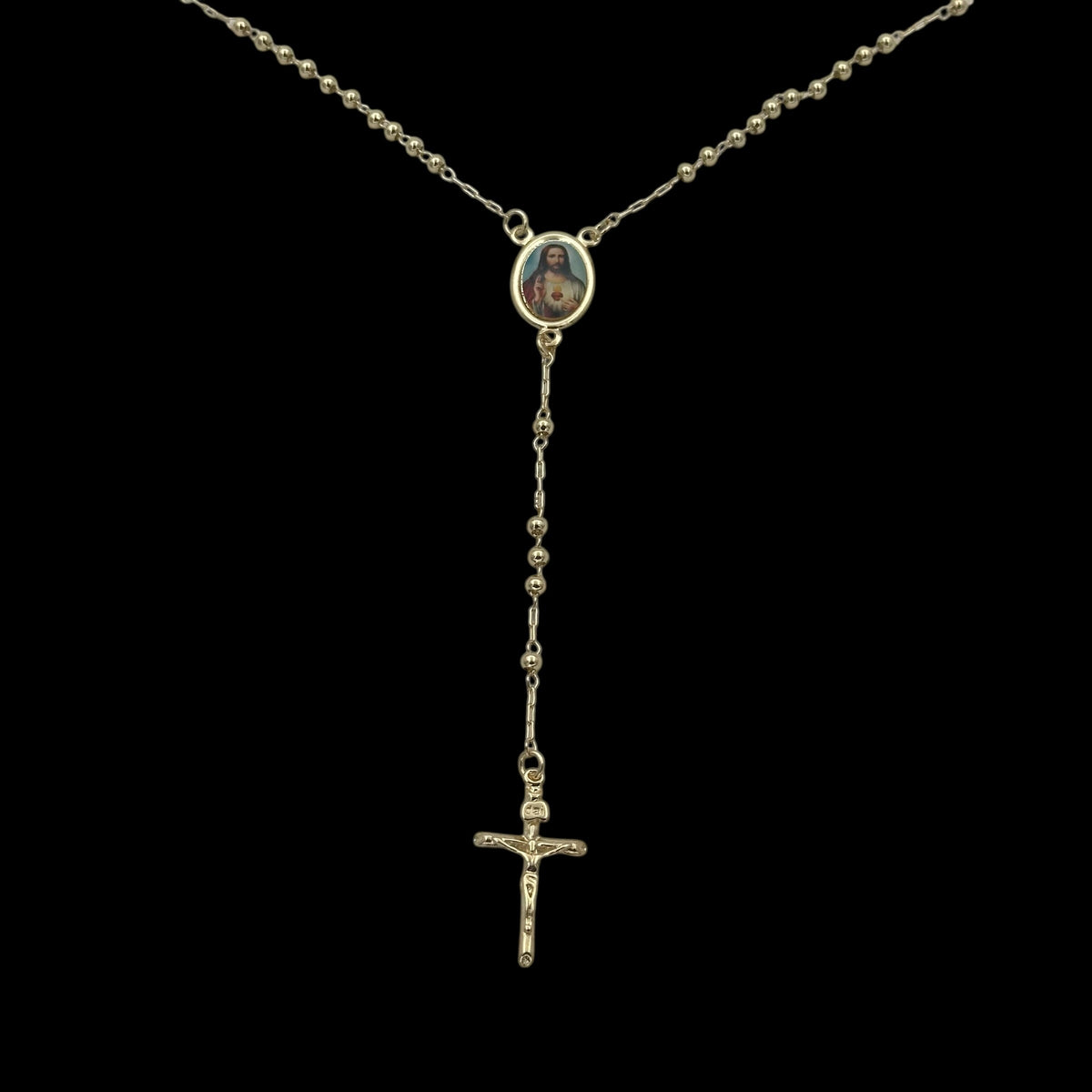 Colier Rosary "Iisus Hristos" Placat cu Aur 18K