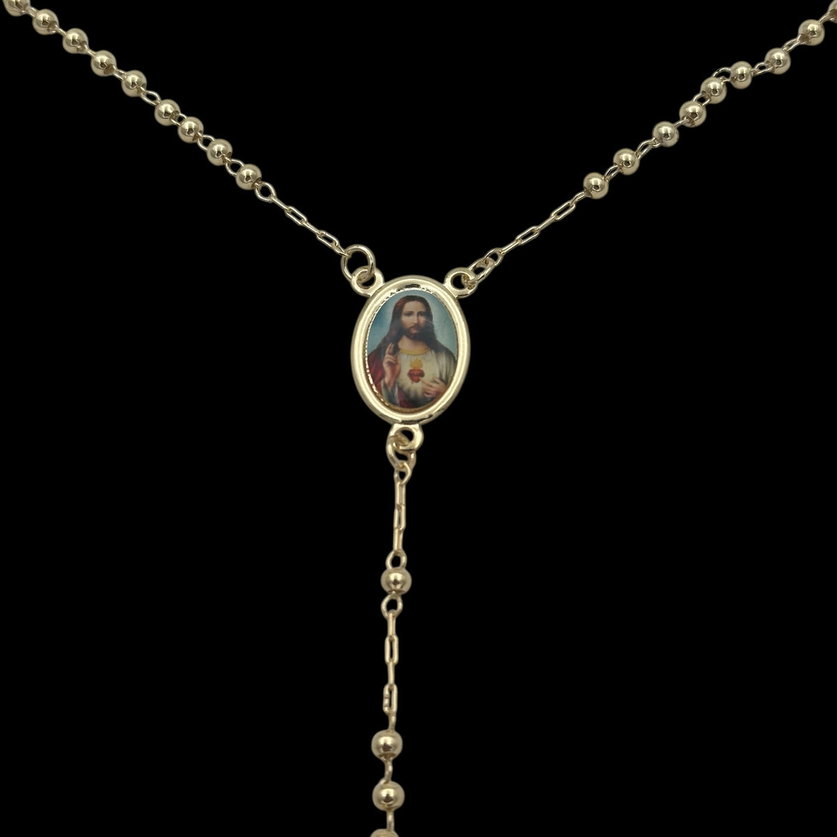 Colier Rosary "Iisus Hristos" Placat cu Aur 18K