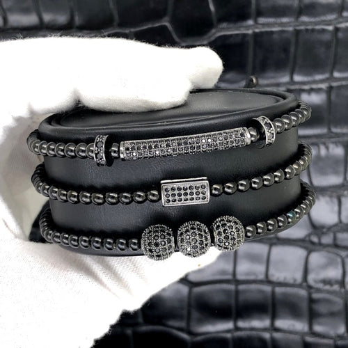All Black Set 3 Brooks Zircon Bracelets