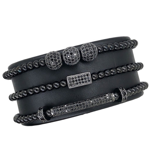 All Black Set 3 Brooks Zircon Bracelets