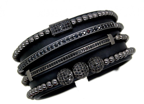 All Black Set 4 Brooks Bracelets