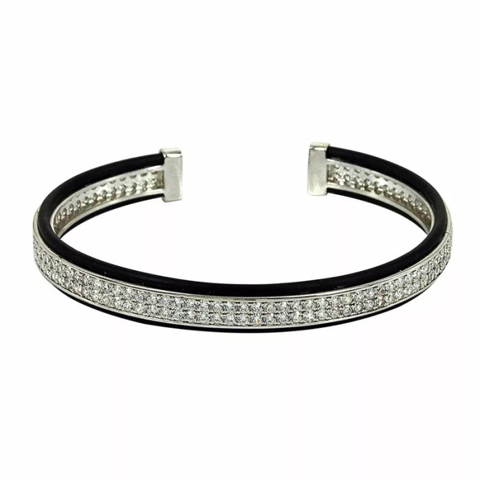 Bratara Brooks Bangle Louviere Zircon SILVER