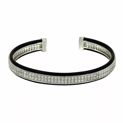 Bratara Brooks Bangle Louviere Zircon SILVER