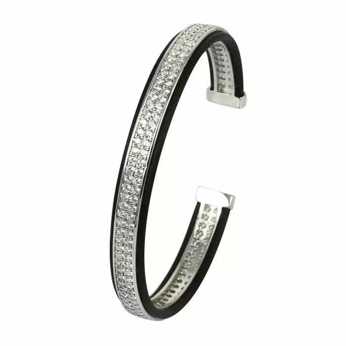 Bratara Brooks Bangle Louviere Zircon SILVER