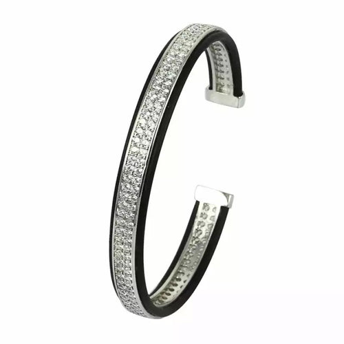 Bratara Brooks Bangle Louviere Zircon SILVER