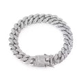 Bratara Brooks Cuban Silver Diamonds 12 mm