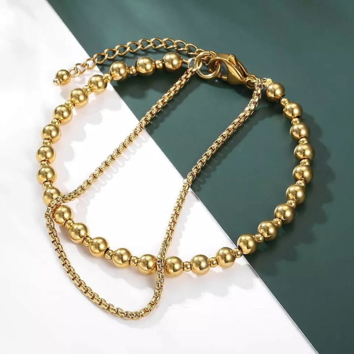 Bratara Brooks Double Chain Gold