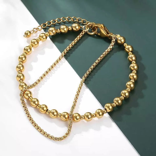 Bratara Brooks Double Chain Gold