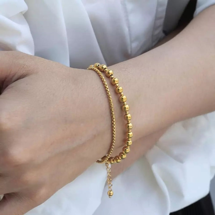 Bratara Brooks Double Chain Gold