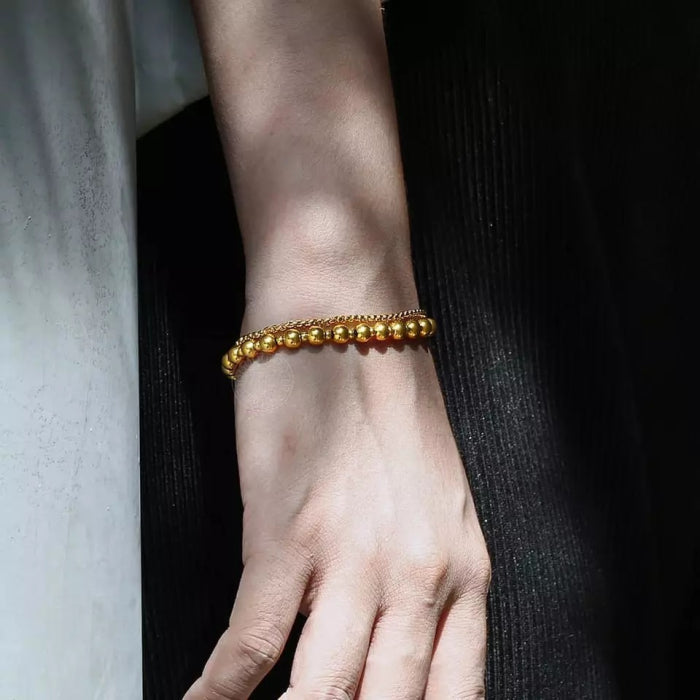 Bratara Brooks Double Chain Gold