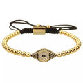 Bratara Brooks Eye Beads Zircon GOLD
