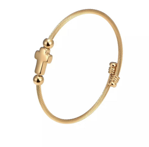 Bratara Brooks Gold Cross Bangle