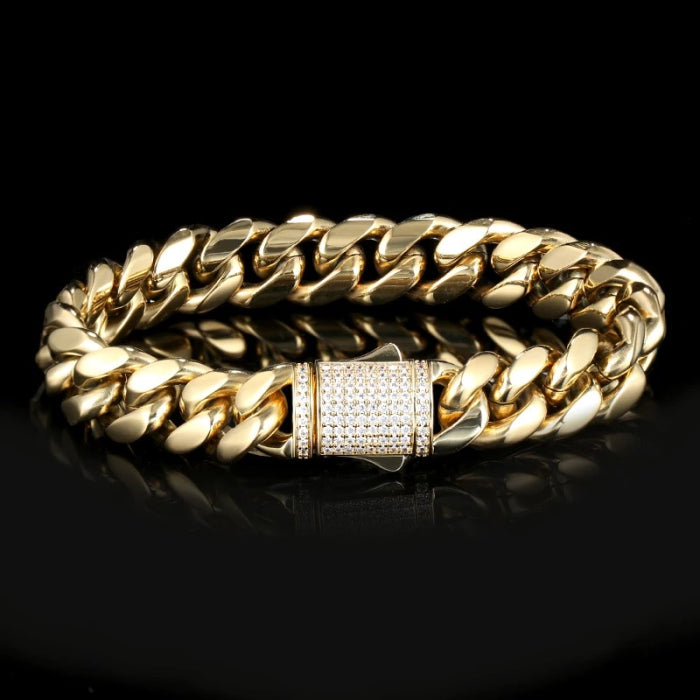 Bratara Brooks Gold Cuban Design 20 CM