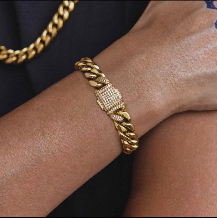 Bratara Brooks Gold Cuban Design 20 CM
