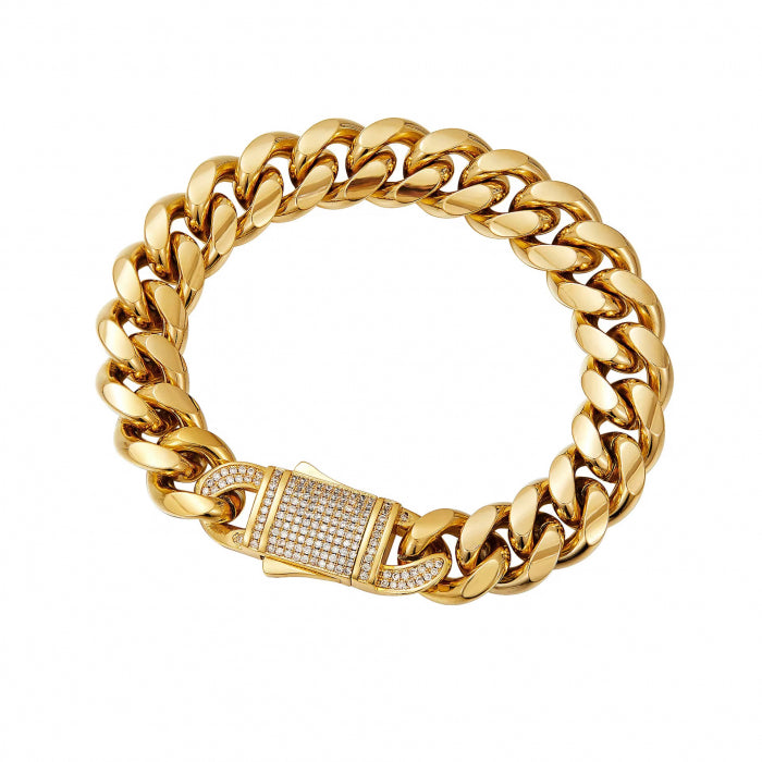 Bratara Brooks Gold Cuban Design 20 CM