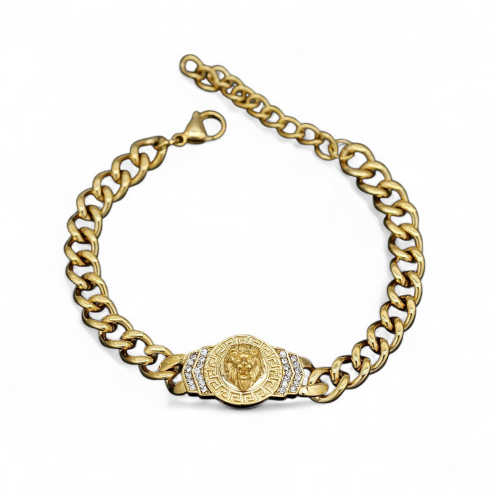 Bratara Brooks Gold Cuban Lion
