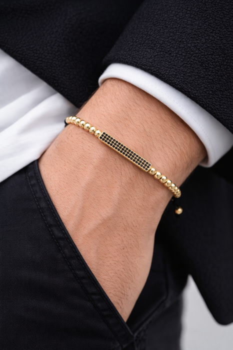 Bratara Brooks Gold Tube Zircon