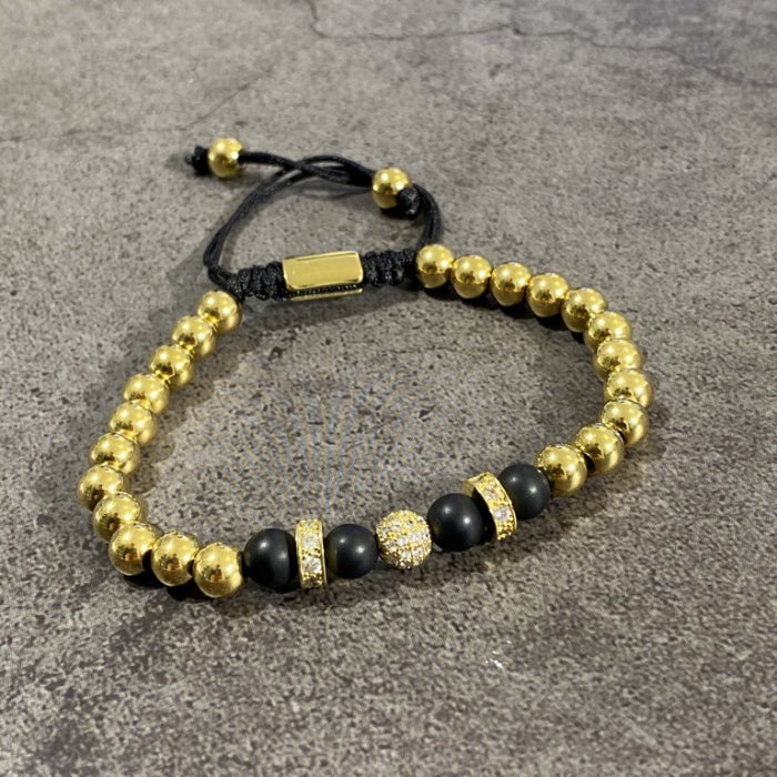 Bratara Brooks Gold Zircon Beads