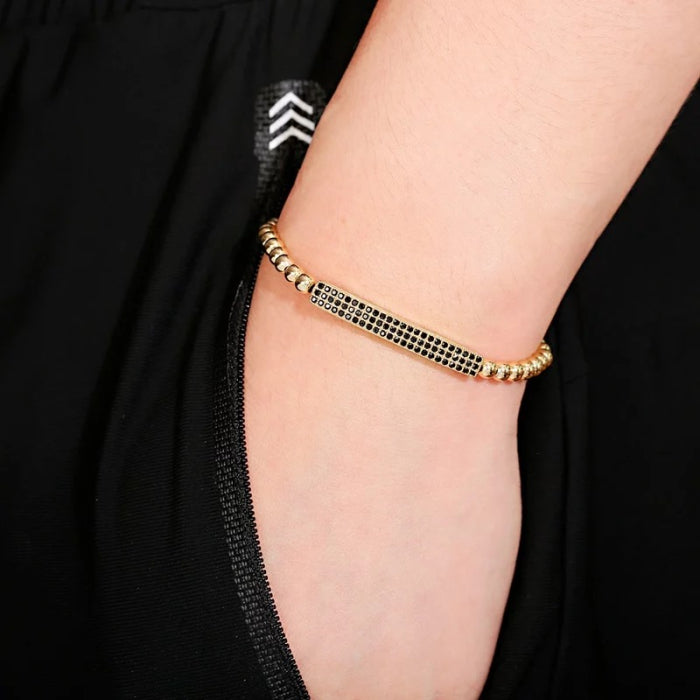 Bratara Brooks Gold Zircon Linea