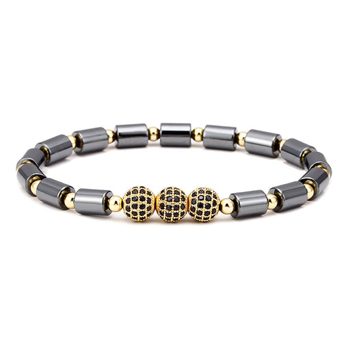 Bratara Brooks Gold Zircon Spherique