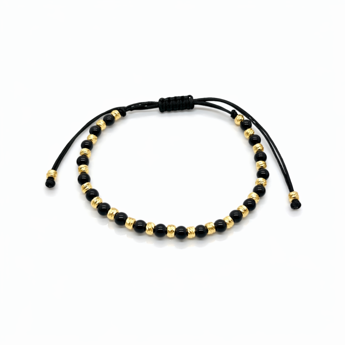 Bratara Brooks GoldBlack Beads