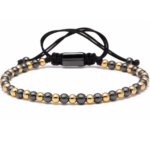 Bratara Brooks GoldBlack Beads