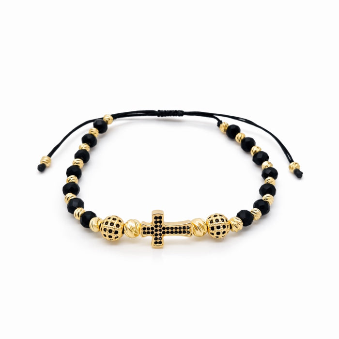 Bratara Brooks GoldBlack Cross