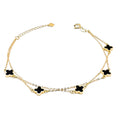 Bratara Duble GoldBlack Flower