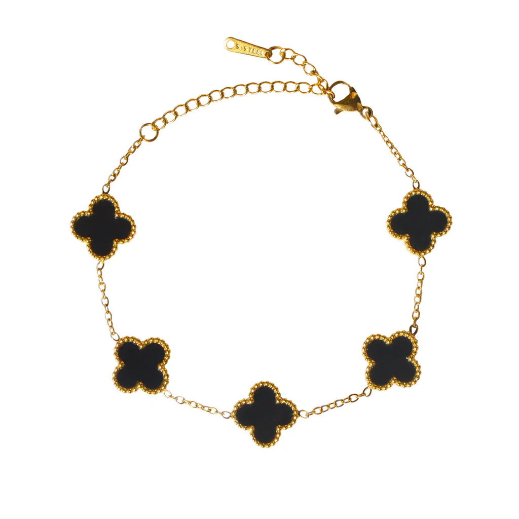 Bratara Brooks GoldBlack Flower
