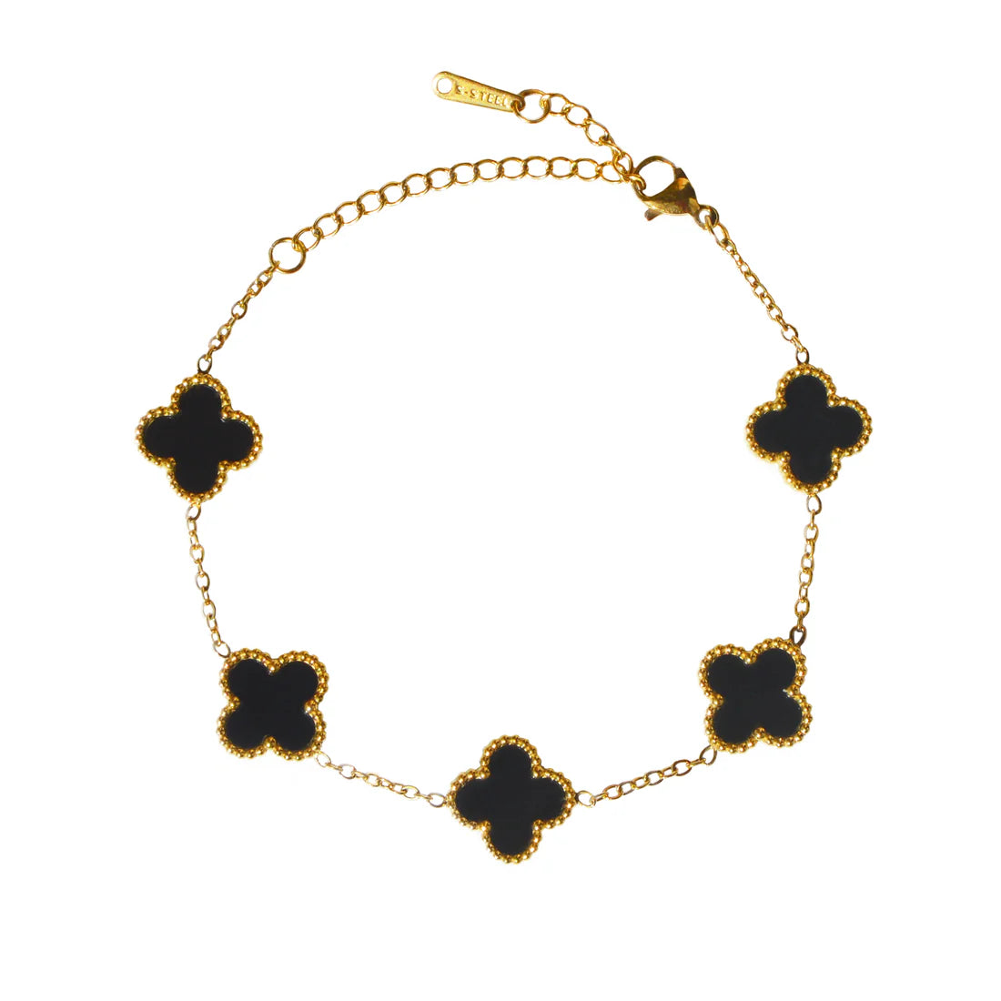 Bratara Brooks GoldBlack Flower