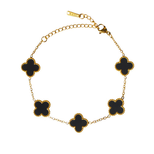 Bratara Brooks GoldBlack Flower