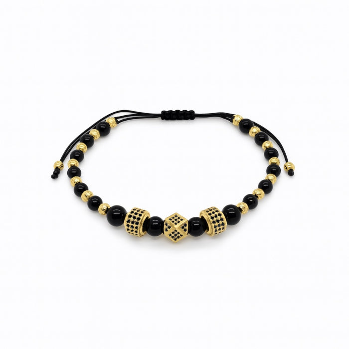 Bratara Brooks GoldBlack Hexagon