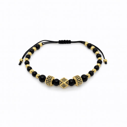 Bratara Brooks GoldBlack Hexagon
