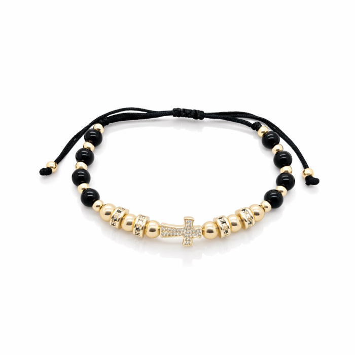 Bratara Brooks GoldBlack Luxury Cross