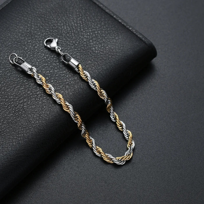 Bratara Brooks GoldSilver Rope