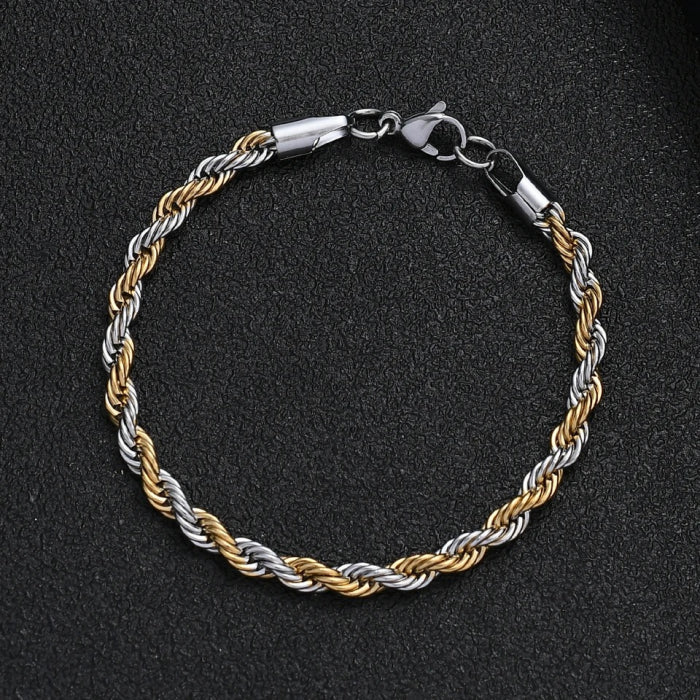 Bratara Brooks GoldSilver Rope