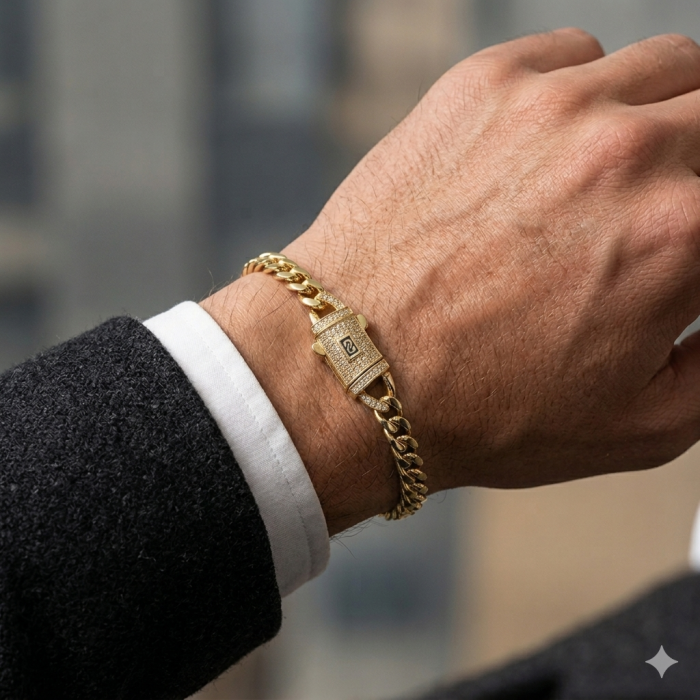 Bratara Brooks Monaco Gold Plated 14K 6 MM / 20 CM