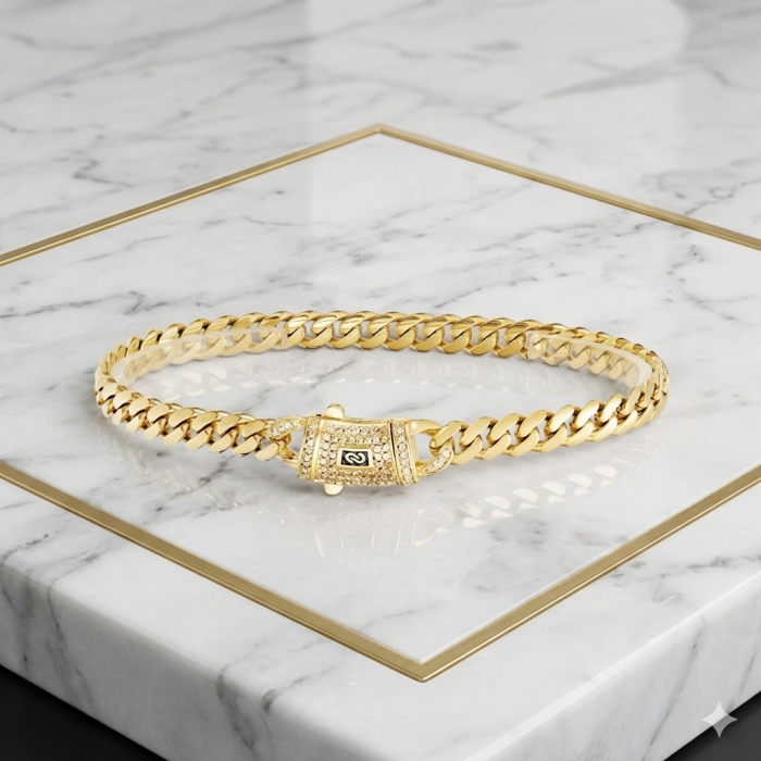 Bratara Brooks Monaco Gold Plated 14K 6 MM / 20 CM