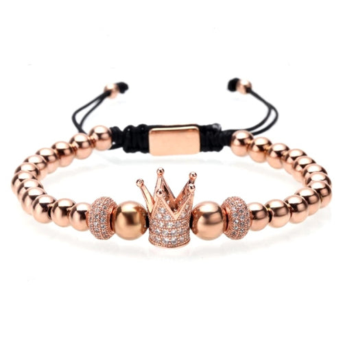 Bratara Brooks Rose Gold Zircon Crown